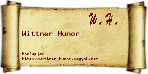 Wittner Hunor névjegykártya